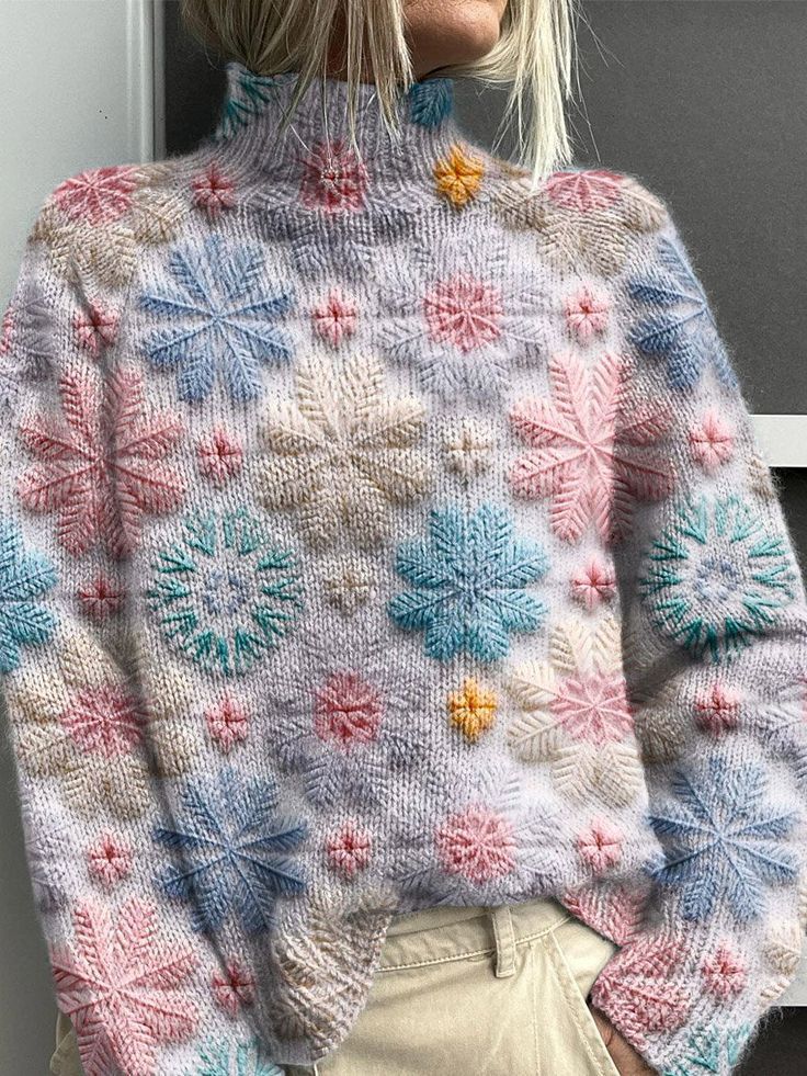 Women's 3d Digital Printing Fresh Cloak Coat Sweater Pullover