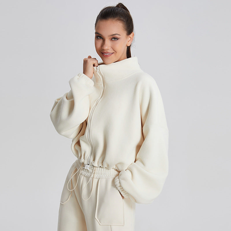 Women's Cozy Fleece Lapel Casual Sweatshirt
