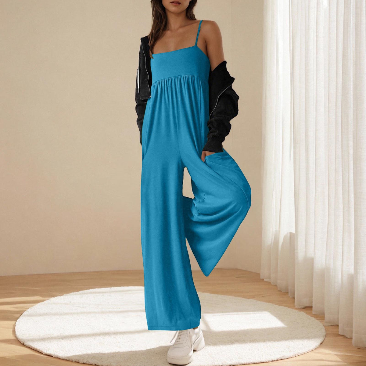 Chic One-Shoulder Backless Wide-Leg Jumpsuit
