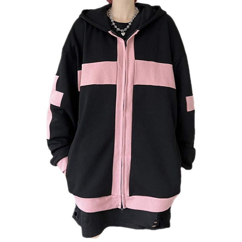 Retro Oversized Couple's Hooded Sweatshirt