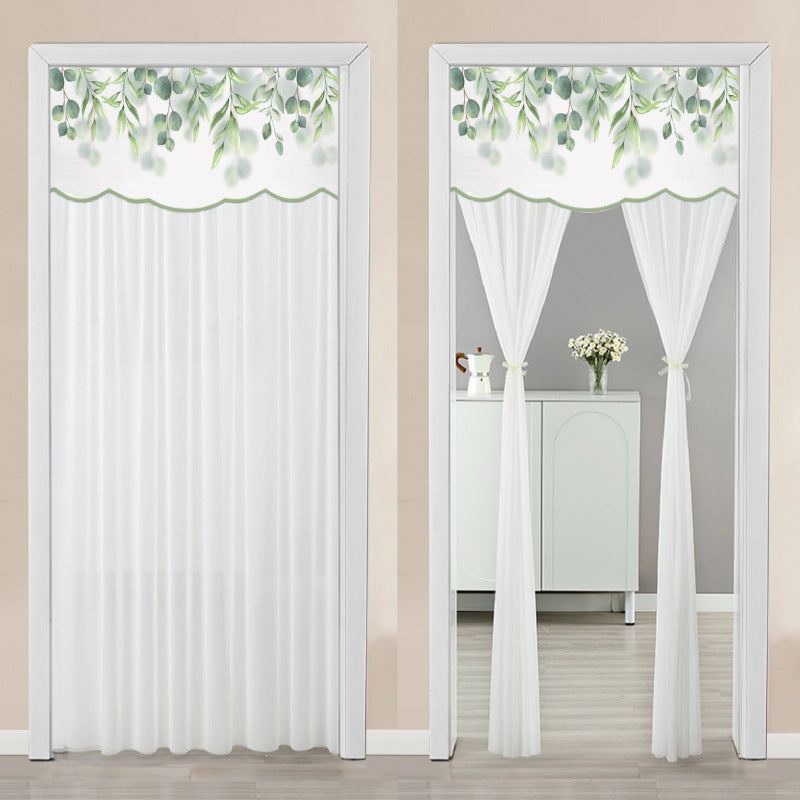 Non Perforated Magic Tape Gauze Double-layer Blackout Curtain