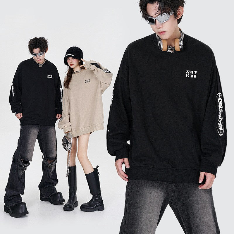 Contrast Letter Print Crew Neck Sweatshirt