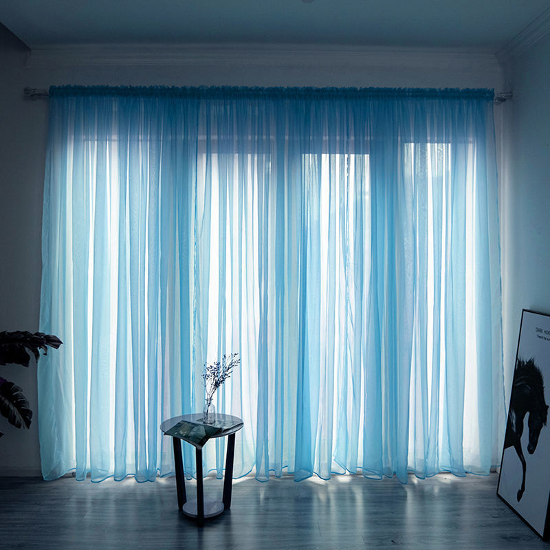 Simple and Modern Balcony Solid Color Gauze Curtain