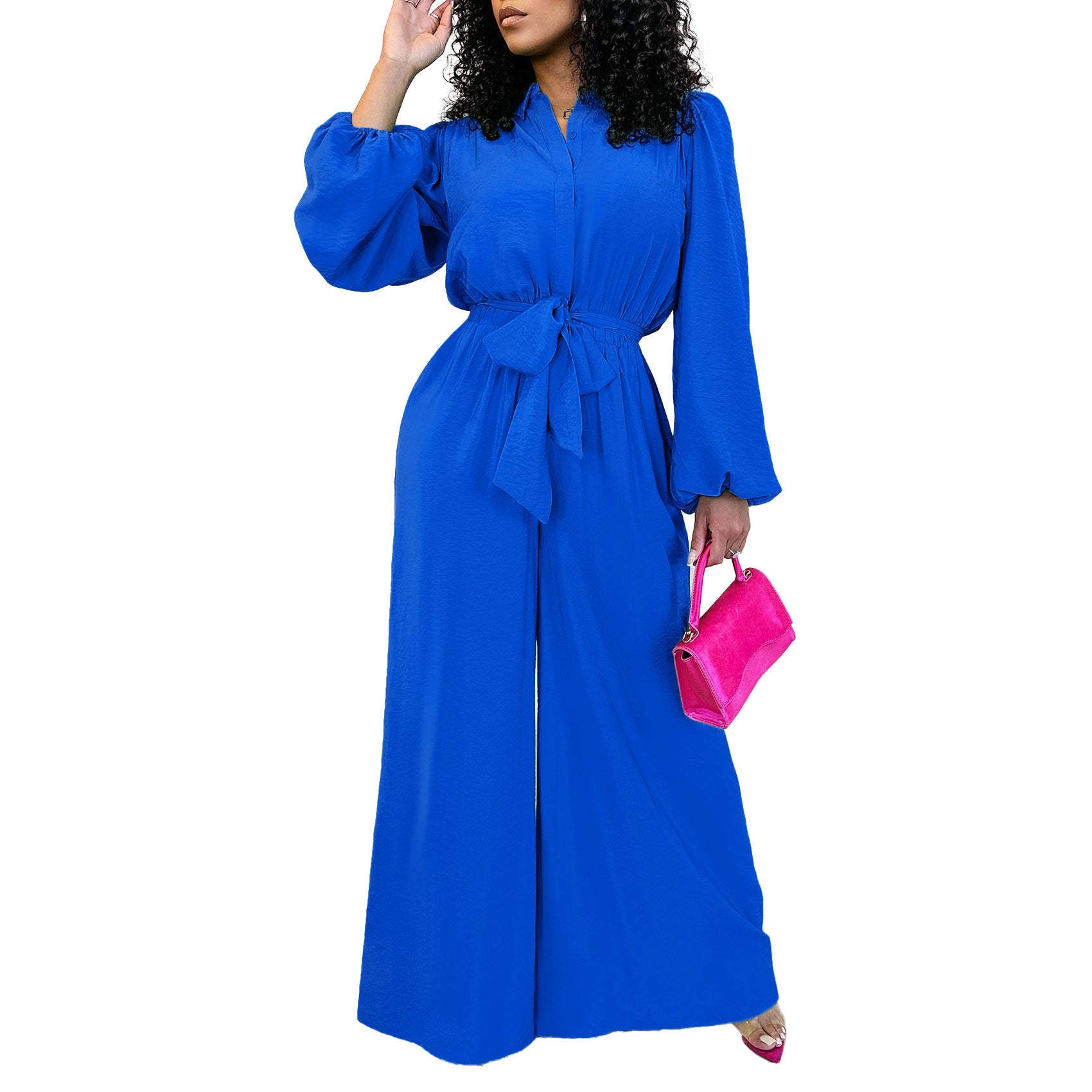 Chic Long Sleeve Plus Size Casual Jumpsuit