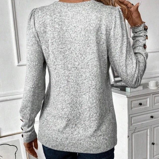 Chic Geometric Round Neck Loose Sweater