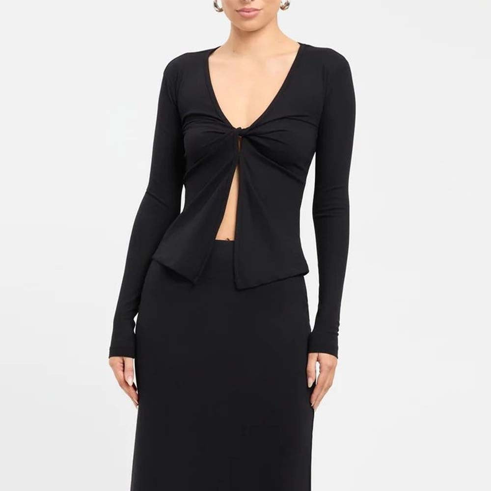 Sexy V-Neck Long Sleeve Crop Top Winter Innerwear