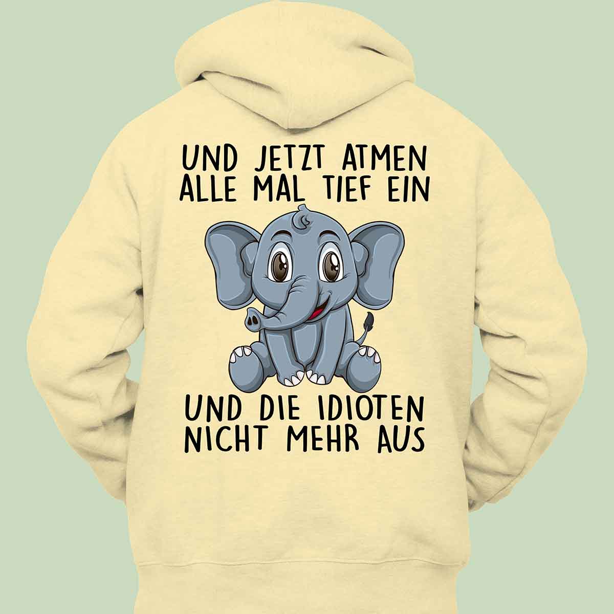Korean Loose Hoodie Elephant Print Long Sleeve Loose Style