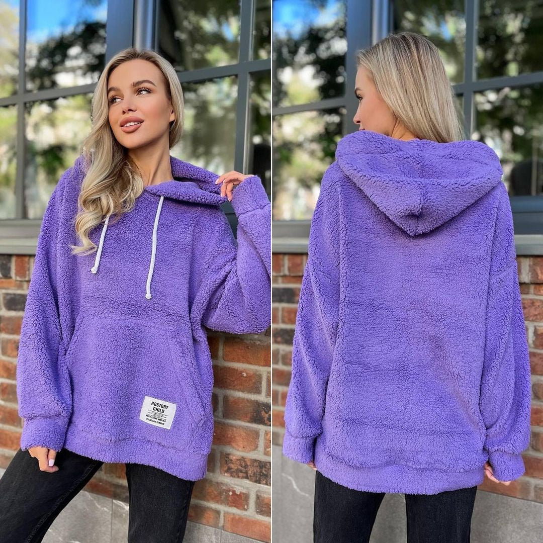 Cozy Flannel Long-Sleeve Pullover Sweatshirt