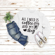 All I Need Print Round Neck Long Sleeve Pullover Sweatshirt