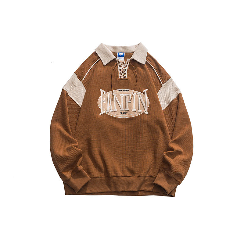Cozy Waffle Knit Long Sleeve Pullover Sweater