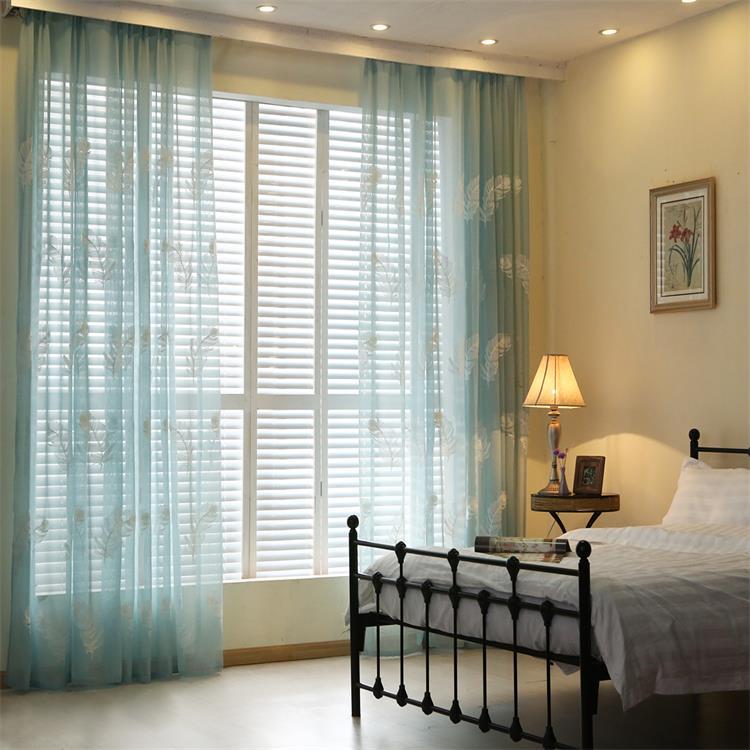 Feather White Embroidered Window Screen