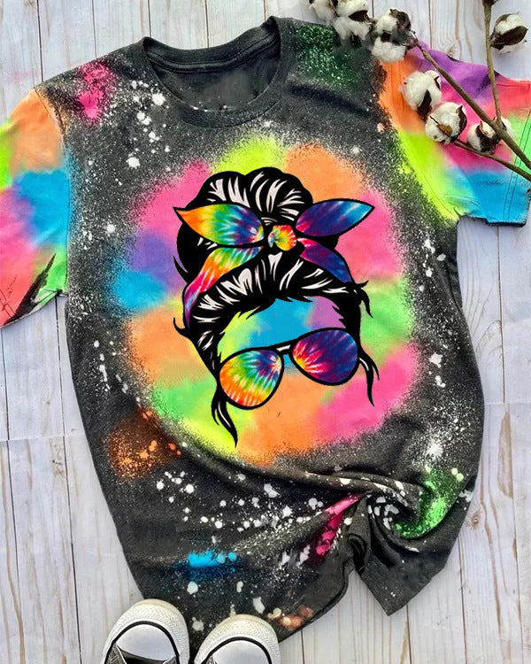 Chic 3D Printed Loose Short Sleeve Street Hipster Tee