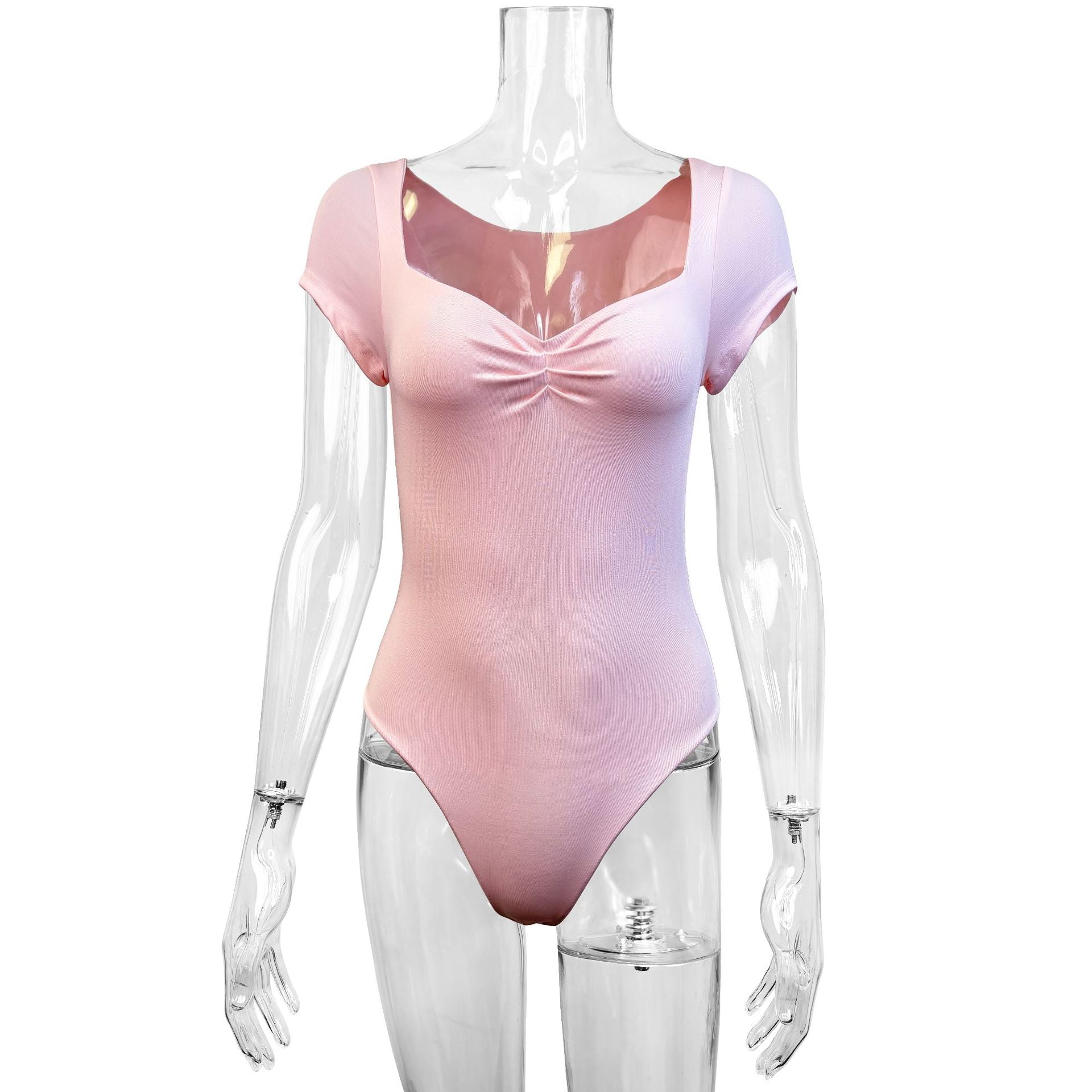 Chic V-Neck Slim Fit Short-Sleeve Bodysuit