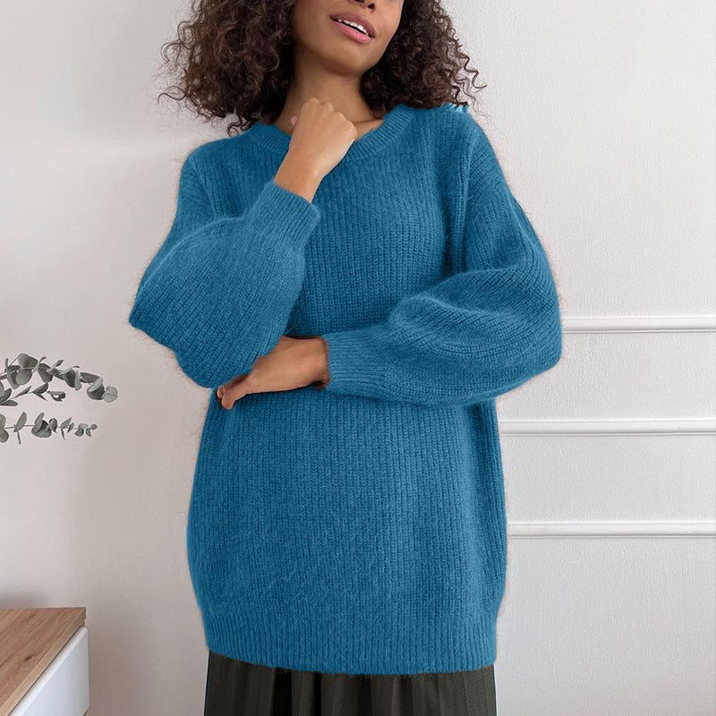 Idle Style Loose Soft Thickened Round Neck Sweater
