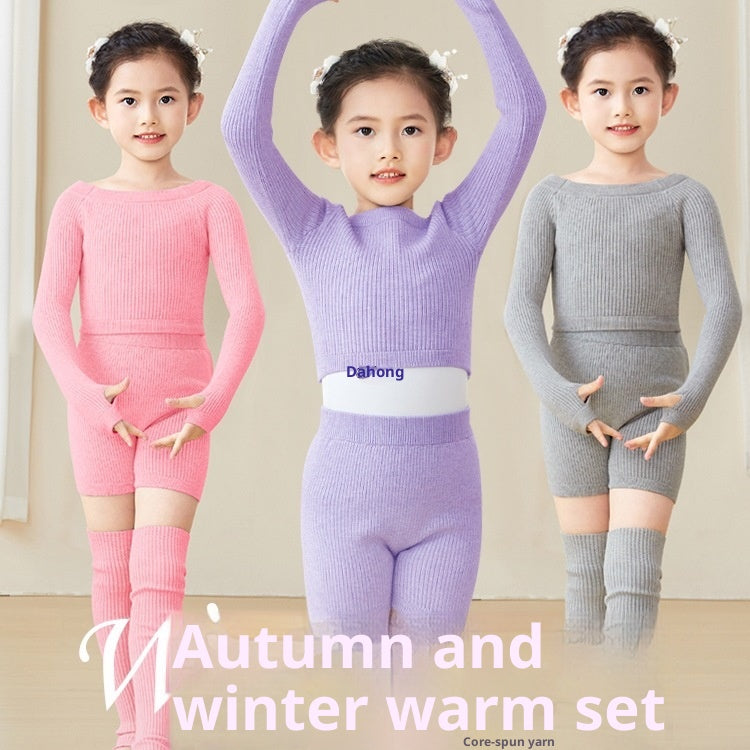 Girls' Autumn and Winter Solid Color Casual Ballet Jacket