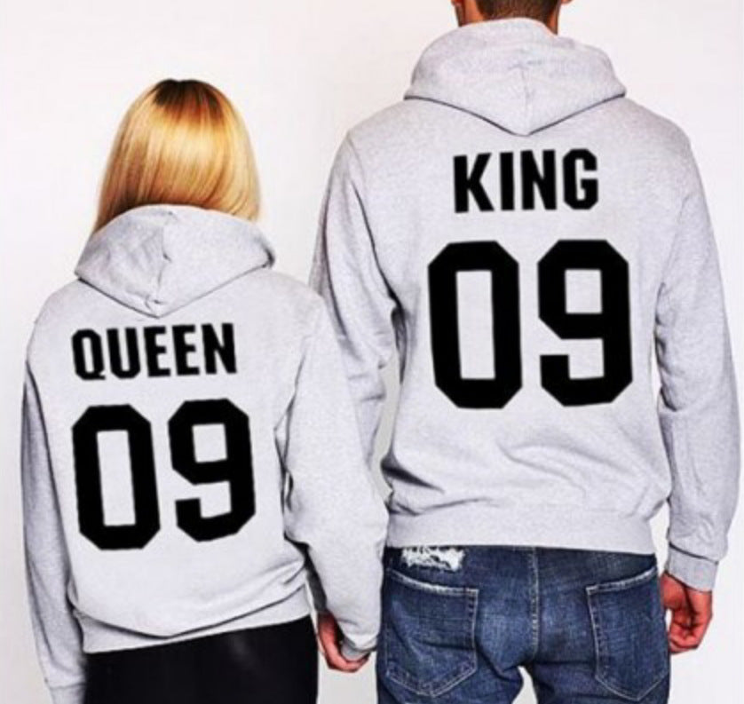 King & Queen 09 Matching Couple Hooded Sweatshirts