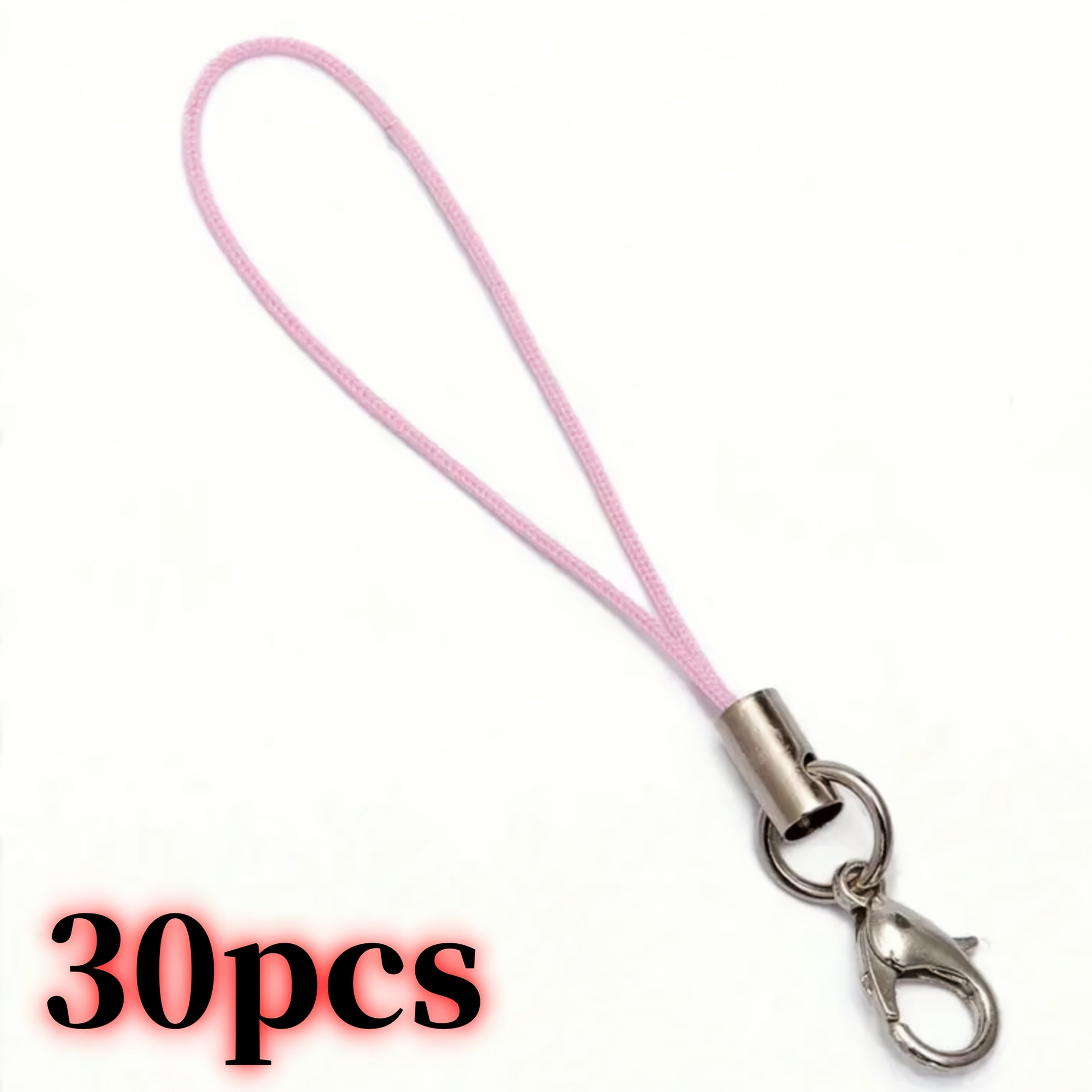 Colorful 65 mm Strap Keychain – 30 Pack, Buckle Rope for Phones, Keys and Accessories