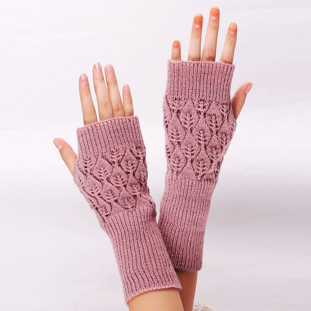 Stay Warm with Acrylic Half-Finger Arm Sleeves for Women