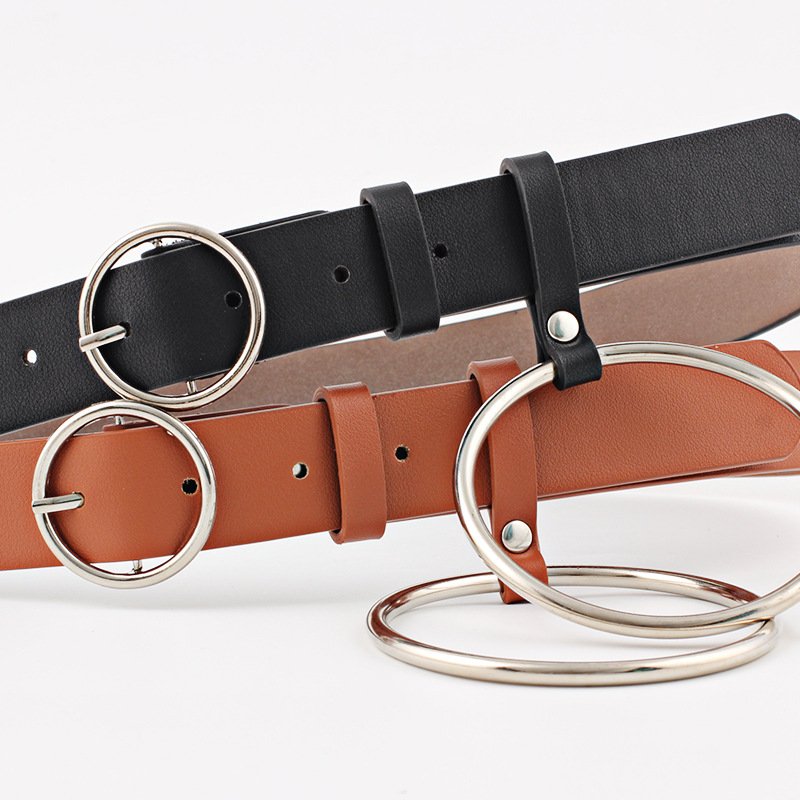 Versatile Round Buckle Belt for Women