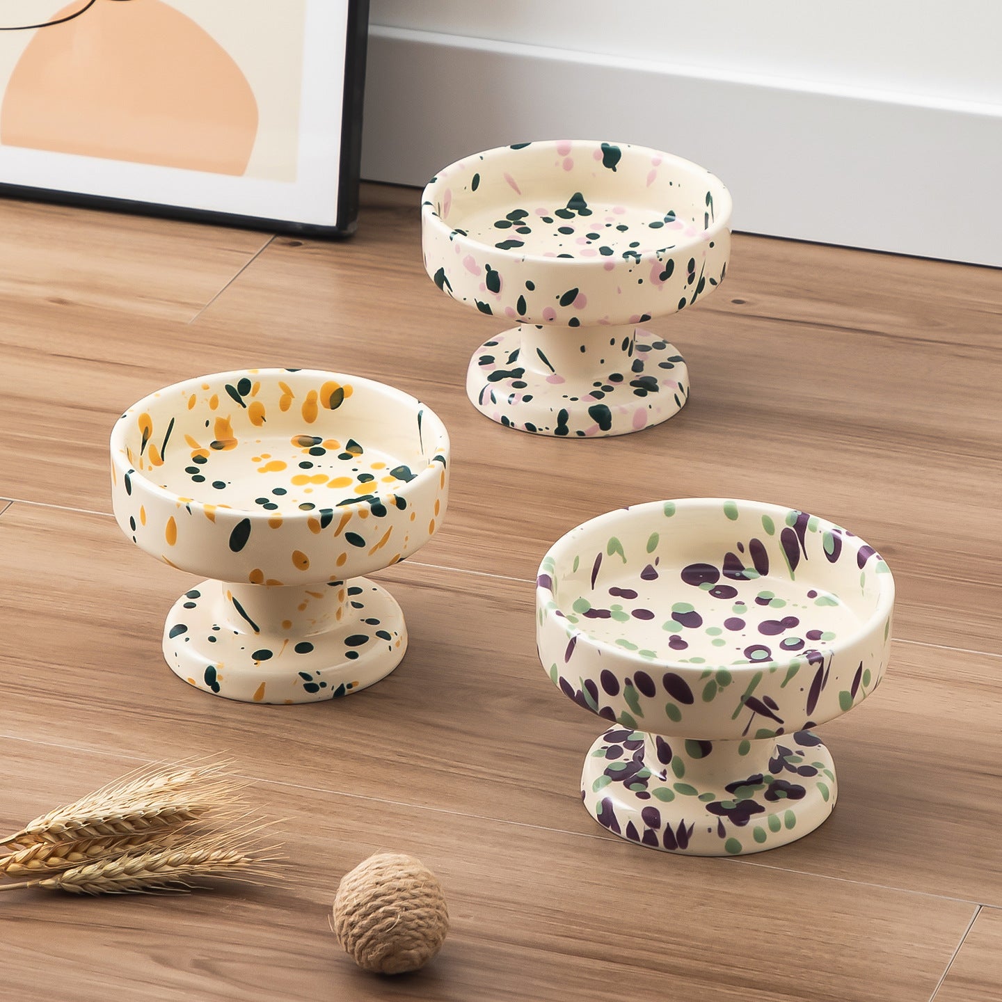 Colorful Pet Bowl Set with Glass