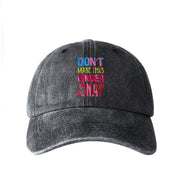 Kids Solid Washed Black Baseball Cap with Curved Bill