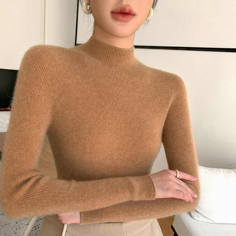 New Slim-fit Turtleneck Solid Color Pullover Knit Sweater