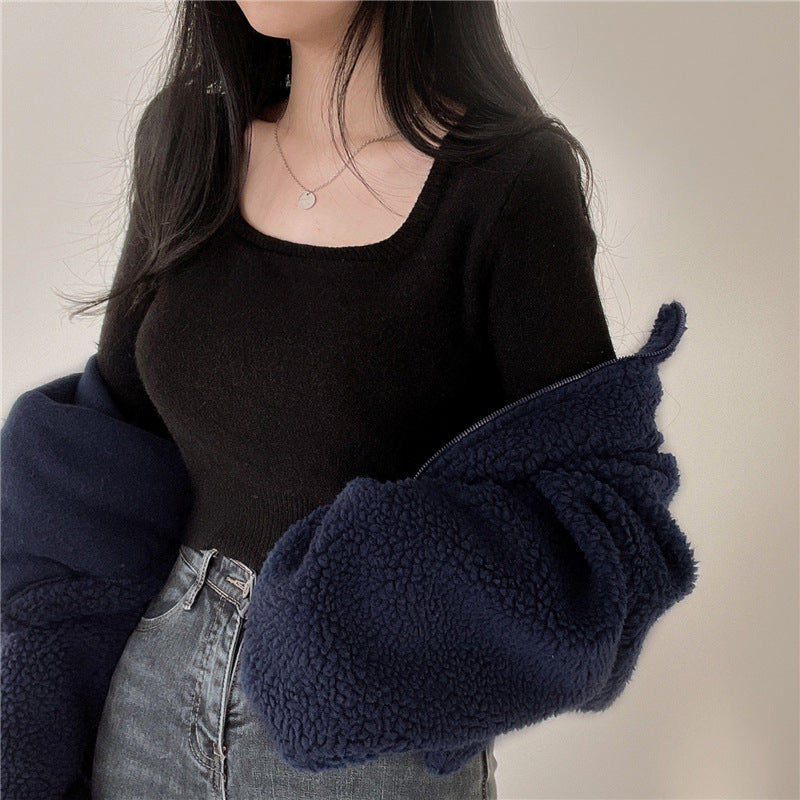 Women's Cozy Faux Lamb Fur Zip Cardigan & Thermal Coat