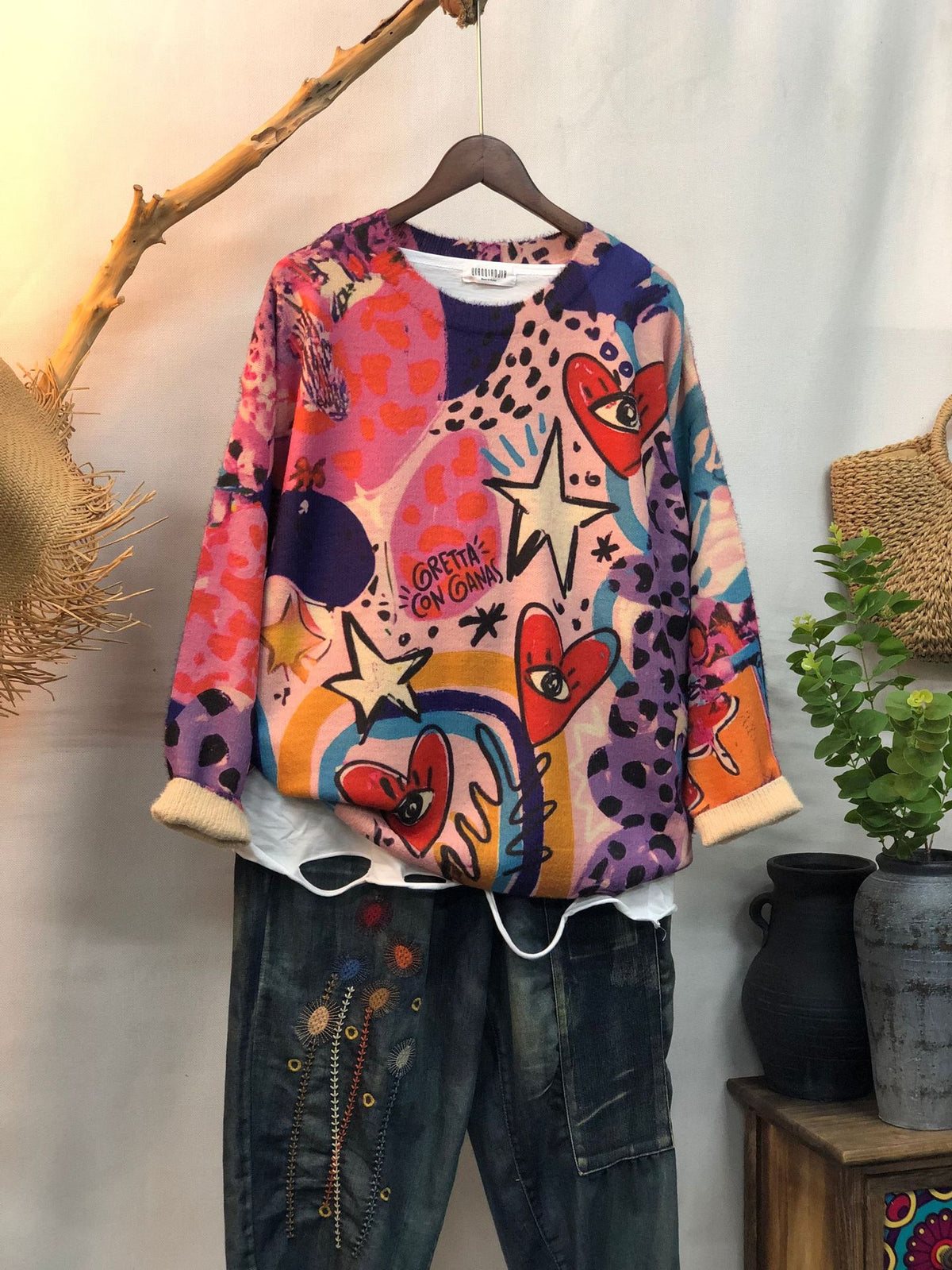 New Women's Loose-fitting Round-neck Sweater for Outerwear