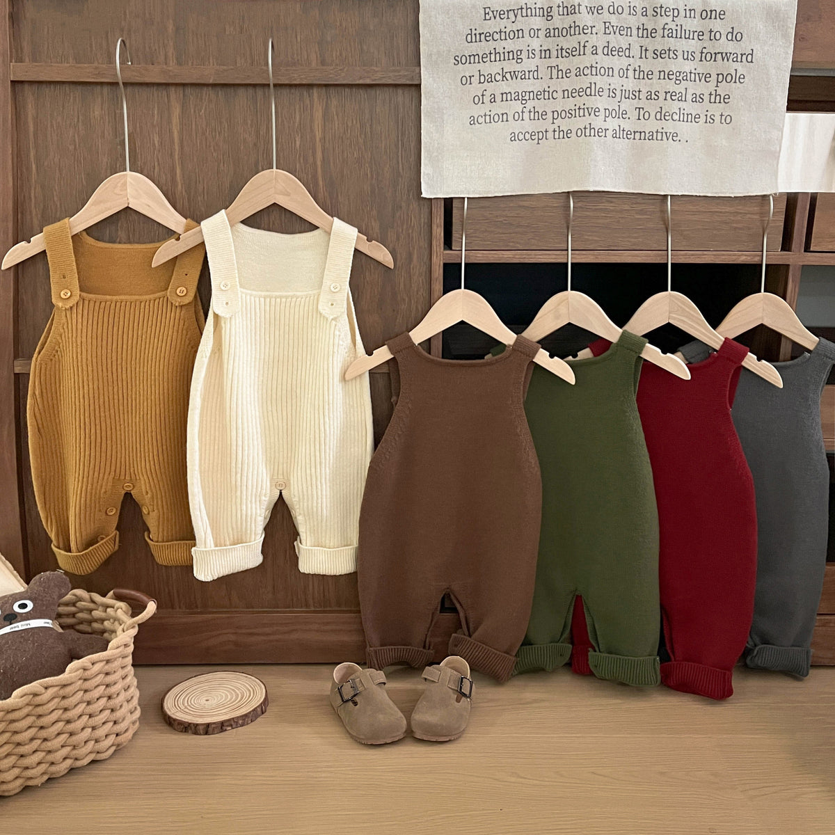 Cozy Knitted Infant Suspender Jumpsuit for Spring & Autumn