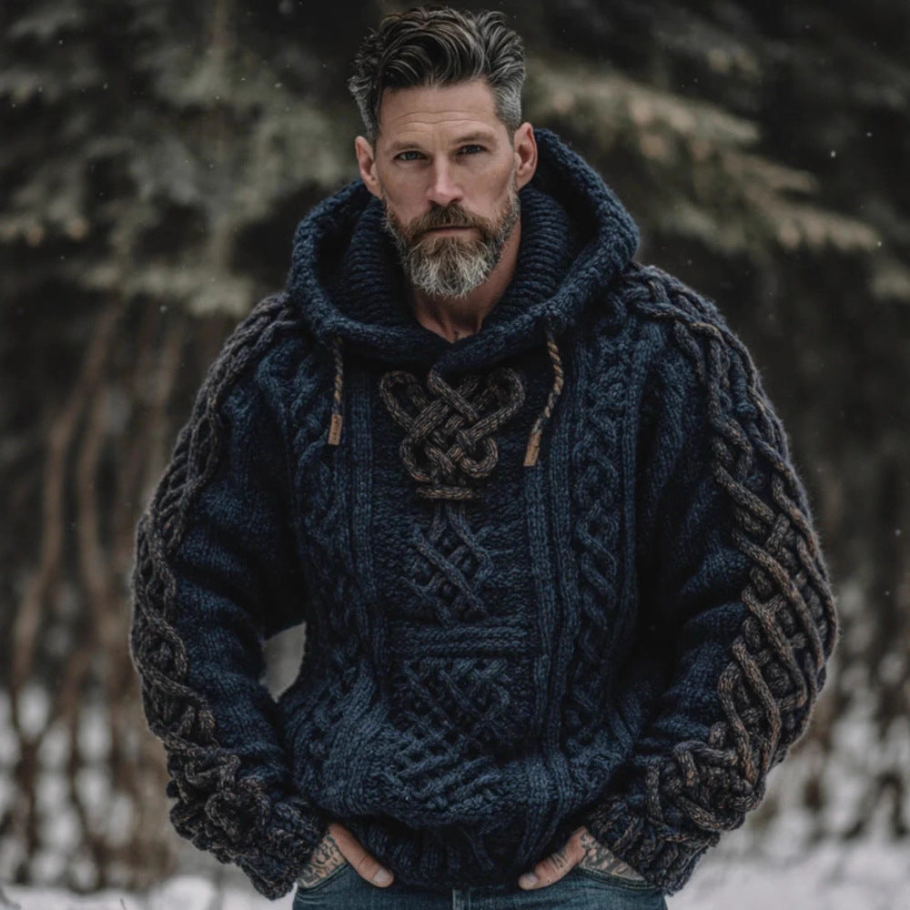 Autumnwinter Hooded Knitwear 3d Digital Print Unisex Crew-neck Pullover Sweater for Men and Women