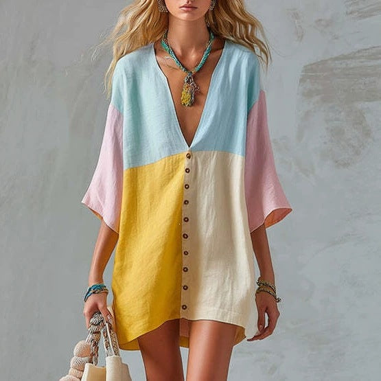 Womens Loose-fitting Export-style Cropped Dress