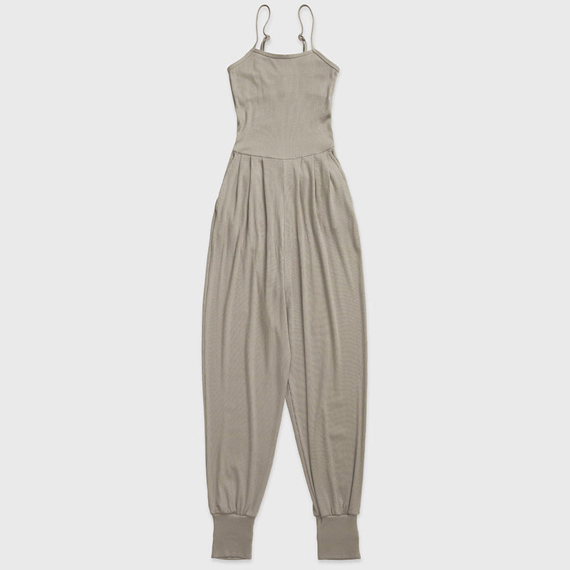 Ribbed Pilates Sling Jumpsuit for Workout & Lounge
