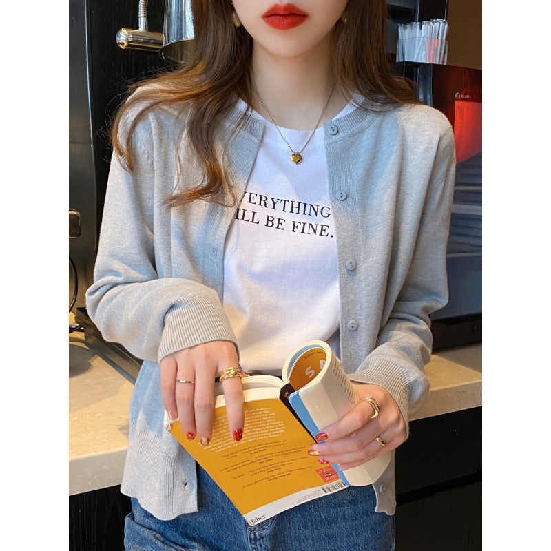 Loose Soft and Cozy Inner-layer Base Shirt Thin Springautumn Sweater Jacket