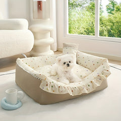 All-season dog and cat bed with four-season warmth
