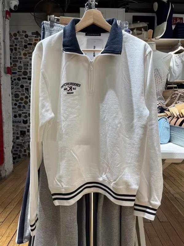 Retro Half-Zip Contrast Polo Sweater