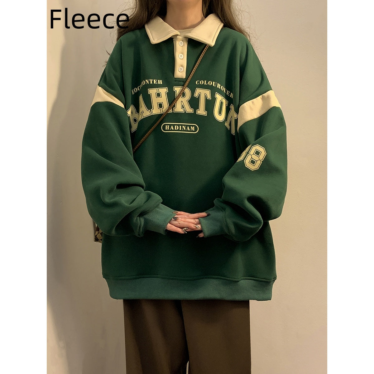 Retro Velvet Polo Collar Plus Size Thickened Winter Sweater