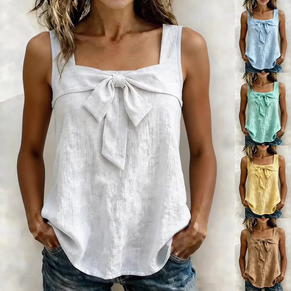 Square-Neck Tank Top Summer Women's Casual Sleeveless Shirts