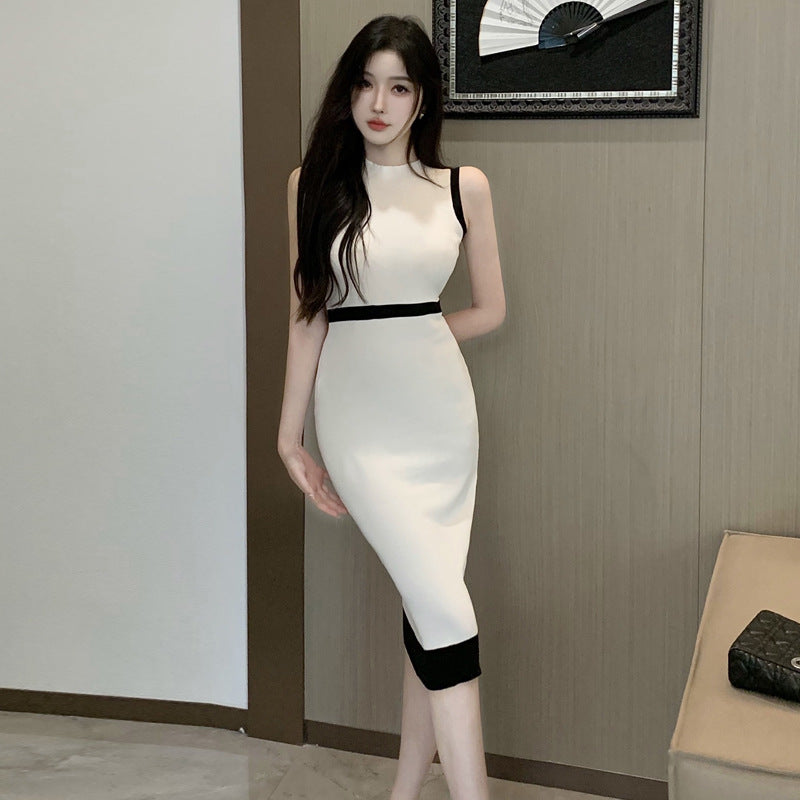 Womens French-style Elegant Casual Vest Dress