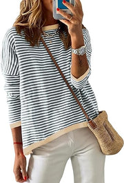 Cozy Striped Casual Hoodie for Women