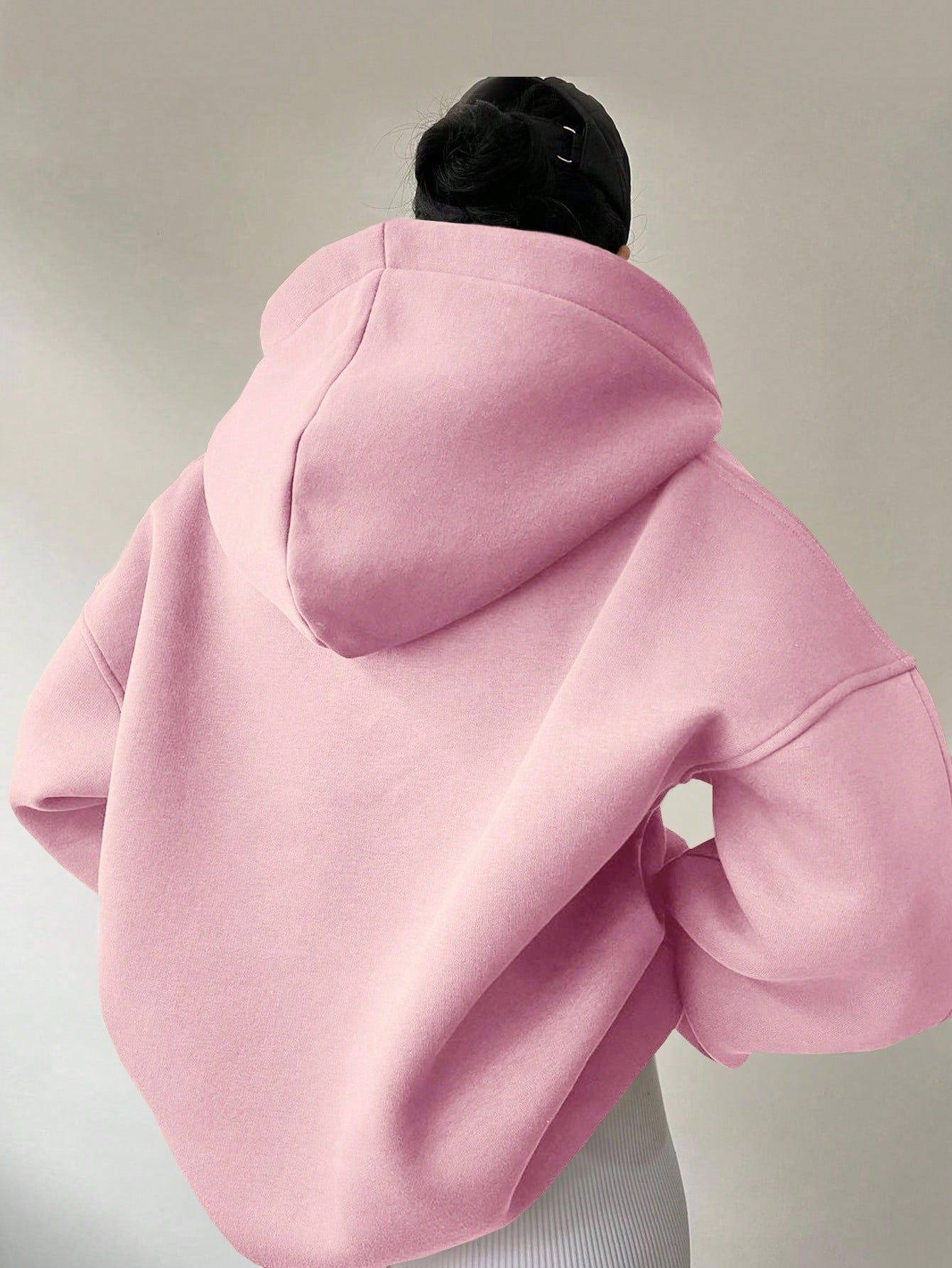 Cozy Solid Color Long Sleeve Loose Fit Hoodie Sweater