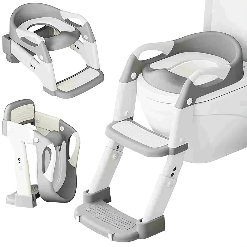 3‑in‑1 Adjustable Height Collapsible Potty Training Seat – Soft Padded, Non‑Slip Design for Home and Travel