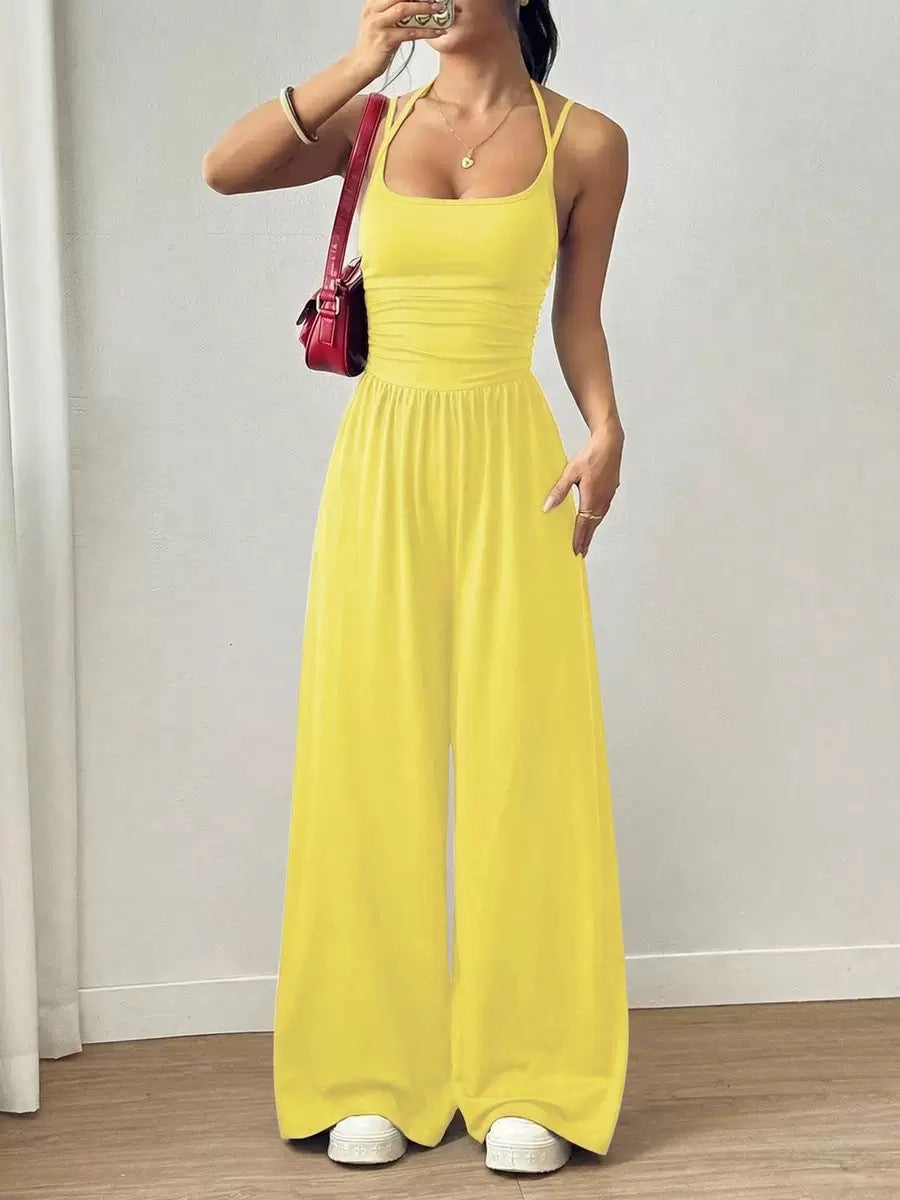 Comfy Casual Travel Vacation Pocket Jumpsuit