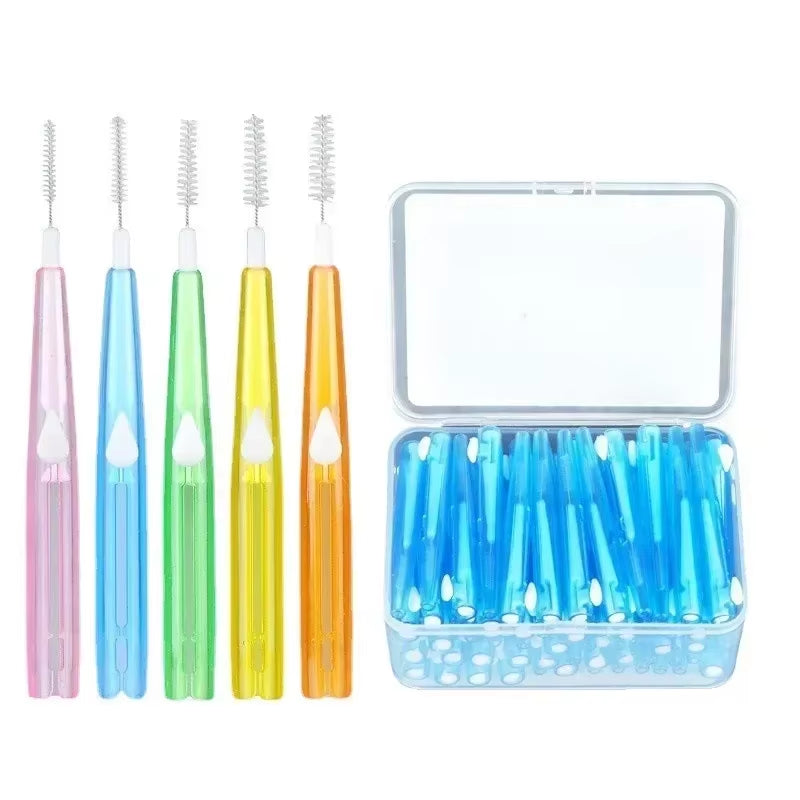 10/30Pcs Push-Pull Interdental Brush Interdental Brush Cleaning Tooth Socket Toothbrush Correction Tooth Gap Cleaning Brush