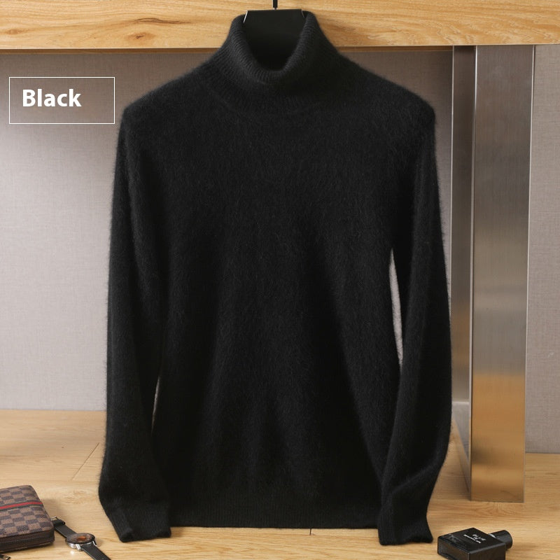 Men's Cozy High-Collar Solid Pullover Sweater