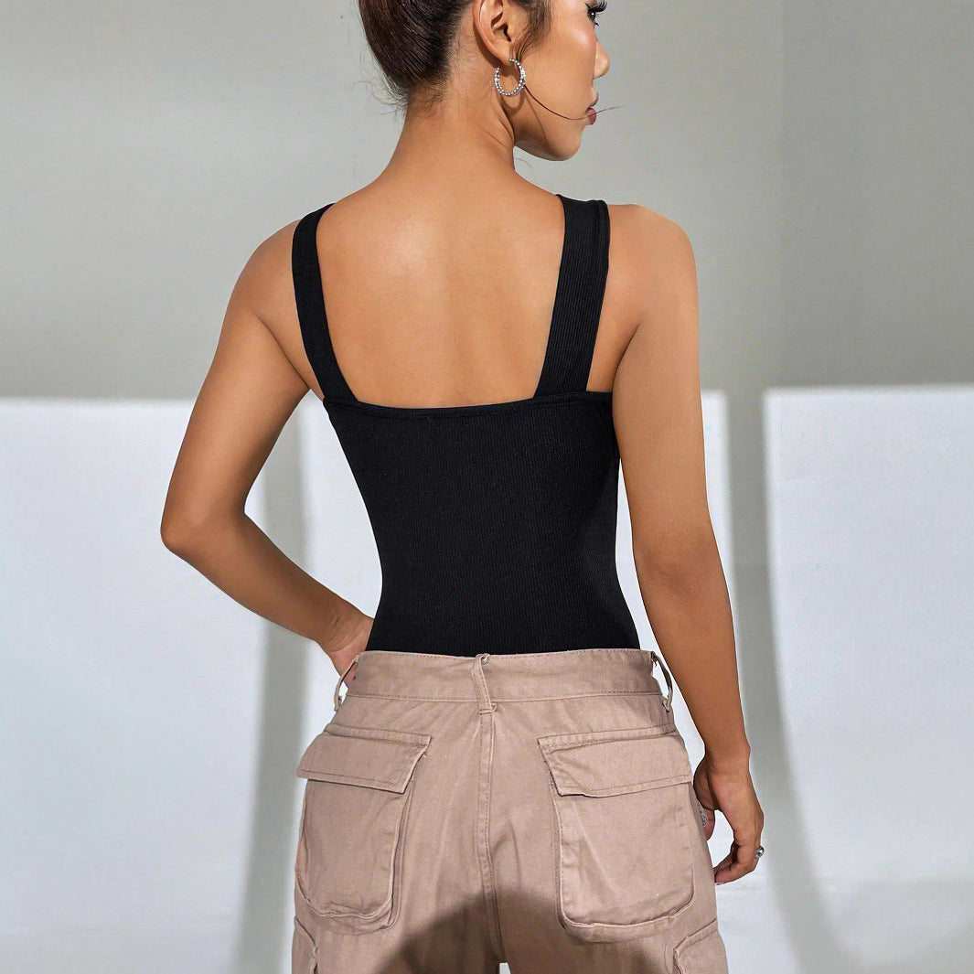 Women's Sleeveless Halter Knit Romper