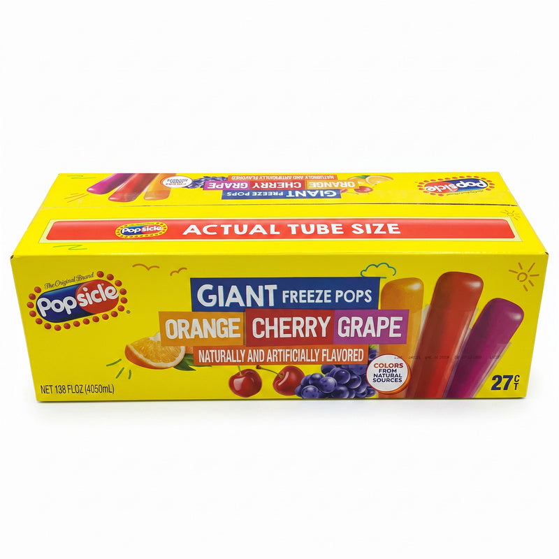 Popsicle Giant Freeze Pops - Assorted Flavors, 27 Count