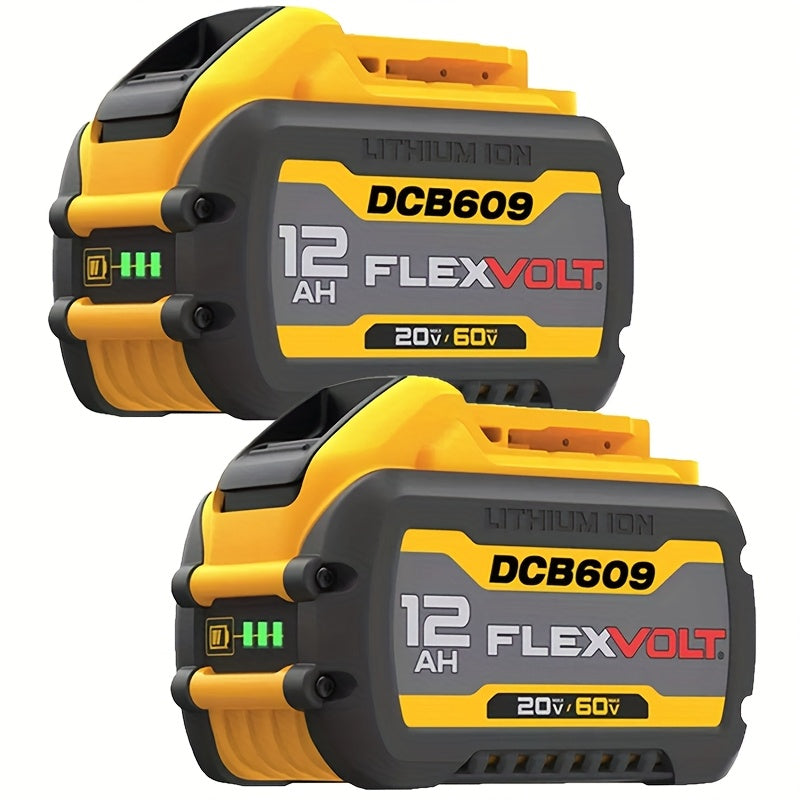 4Pack/ 2Pack/ 1Pack 12.0Ah 20V/60V Replacement for Dewalt 60V Flex-Volt MAX Battery DCB606 DCB609 DCB612 for Dewalt 20V/60V Cordless Power Tools
