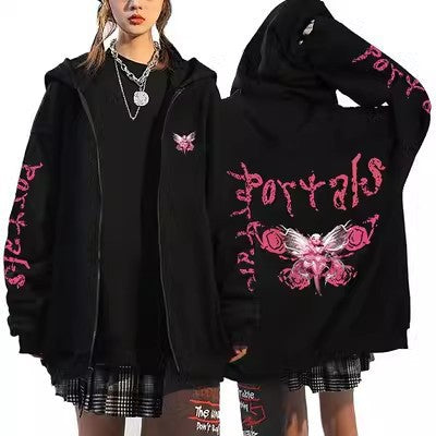 Unisex Anime Zip-Up Hoodie Cartoon Cardigan Sweater