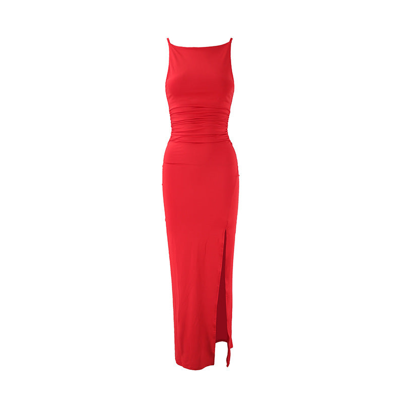 Strapless Off-shoulder Elegant Dress with Side Slits for Women