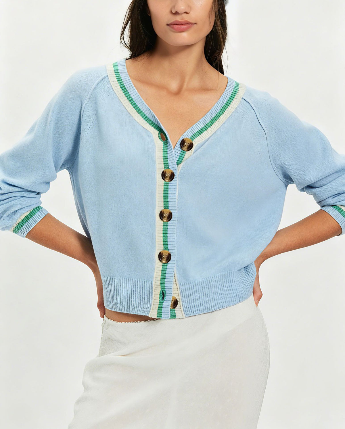 Button-down Knitted Sweater Cardigan Coat Fashionable Womens Wear